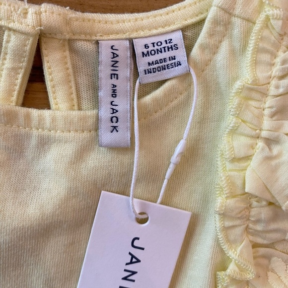 Janie & Jack Infant Girl Shirts 6-12 months both Yellow & Blue tops included NEW - Picture 6 of 9